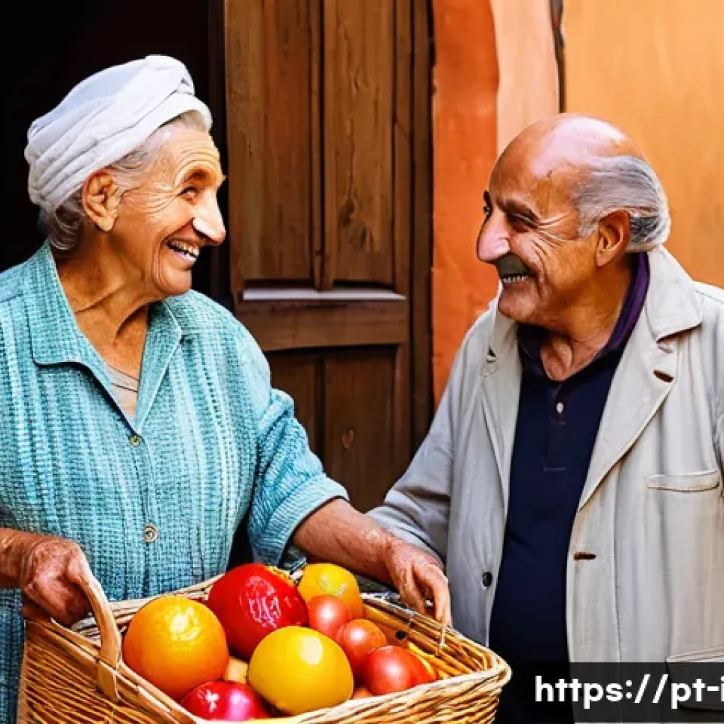 이탈리아어 회화 필수 표현 - A vibrant street scene in Italy showing a friendly interaction between a traveler and a local shopke...